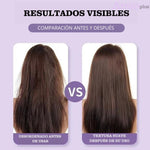 Mini Plancha De Pelo Portatil 2en1 Cepillo y Rizador Morada