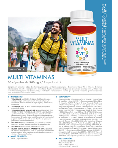Multivitaminas– Energía, Inmunidad y Bienestar